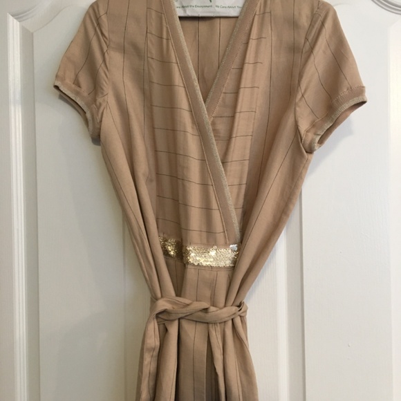 Beige Women’s Medi Dress Pleated Design made in Italy - Picture 3 of 10